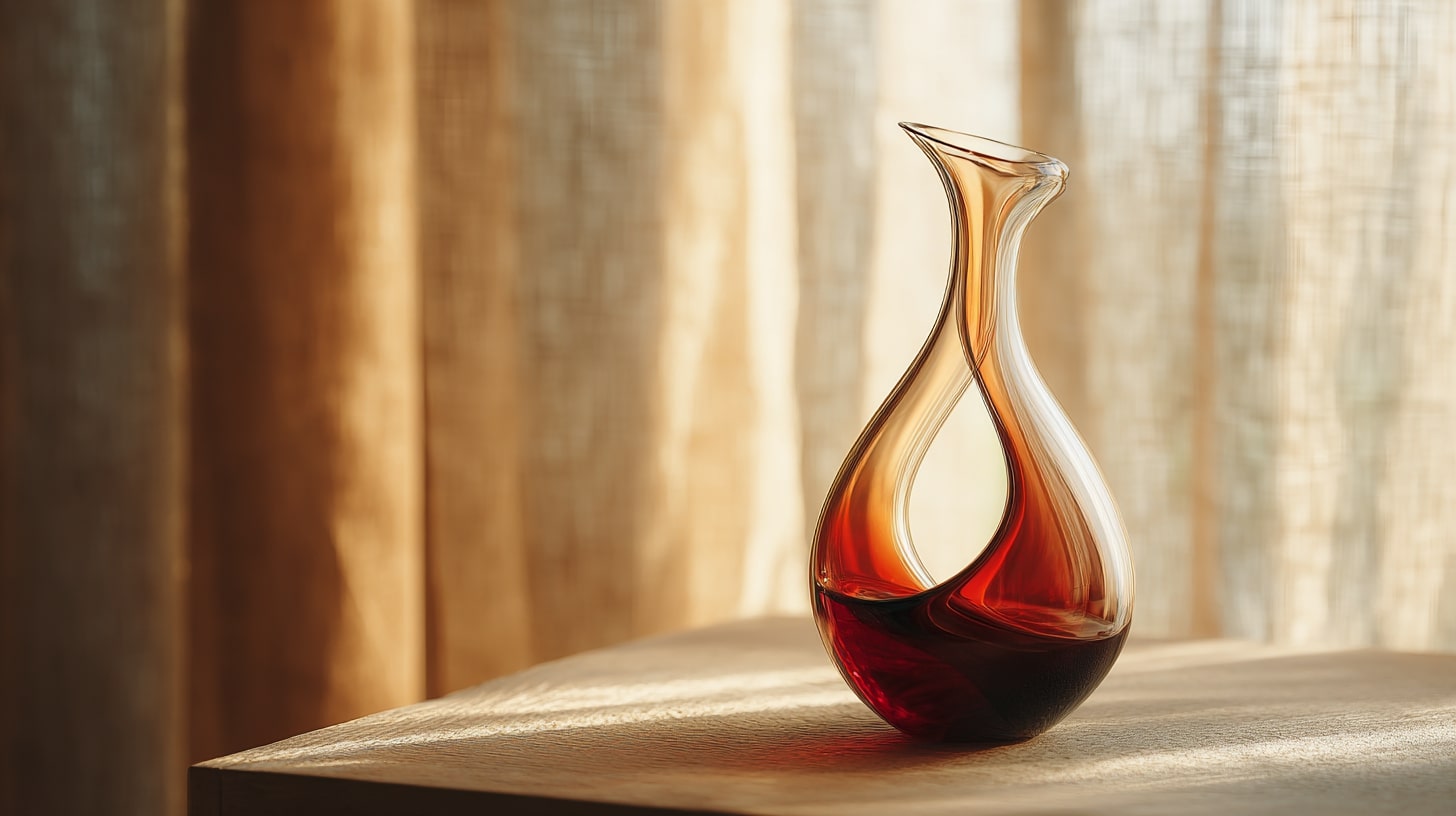 Décanteur à double chambre alliant design élégant et oxygénation optimale du vin